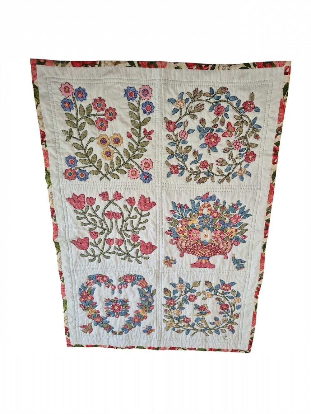 Hand Made Lap Quilt/ Throw Or Accent Piece 47" X 33"